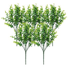 5 Pcs Fake Eucalyptus Stems Artificial Eucalyptus Branches Faux Eucalyptus Plants Plastic Greenery Shrubs Flower Arrangement Leaves for Home Garden