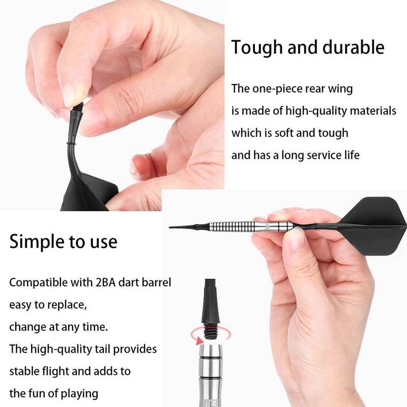 VIVIIHOO 10 x Dart Shafts with Fixed Flights, Flights -