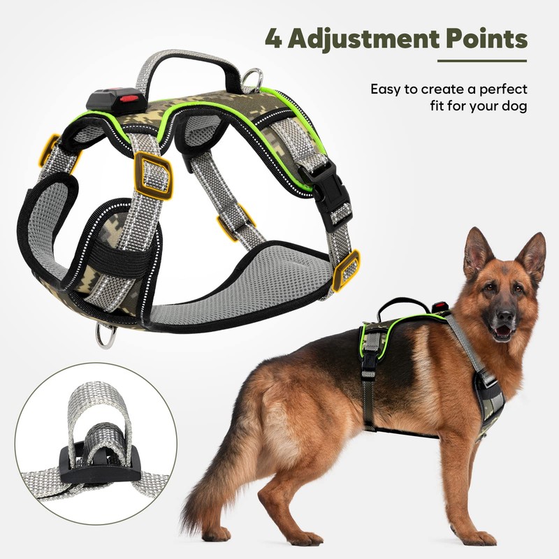 Light Up Dog Harness No Pull LED Harness, Escape Proof