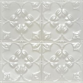 Shanko SKPC302 Lilac Stamped Metal Lay-in Tin Ceiling Tile (Covers/ 24 sq. ft.), Eggshell White, Pack of 6