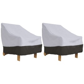 APINKHALL7 2PCS Patio Chair Cover Waterproof for Garden Deep Seat Lounge Chair,Veranda High Back Armchair Sofa Furniture Covers (85 x 80 x 91.5cm,Grey)
