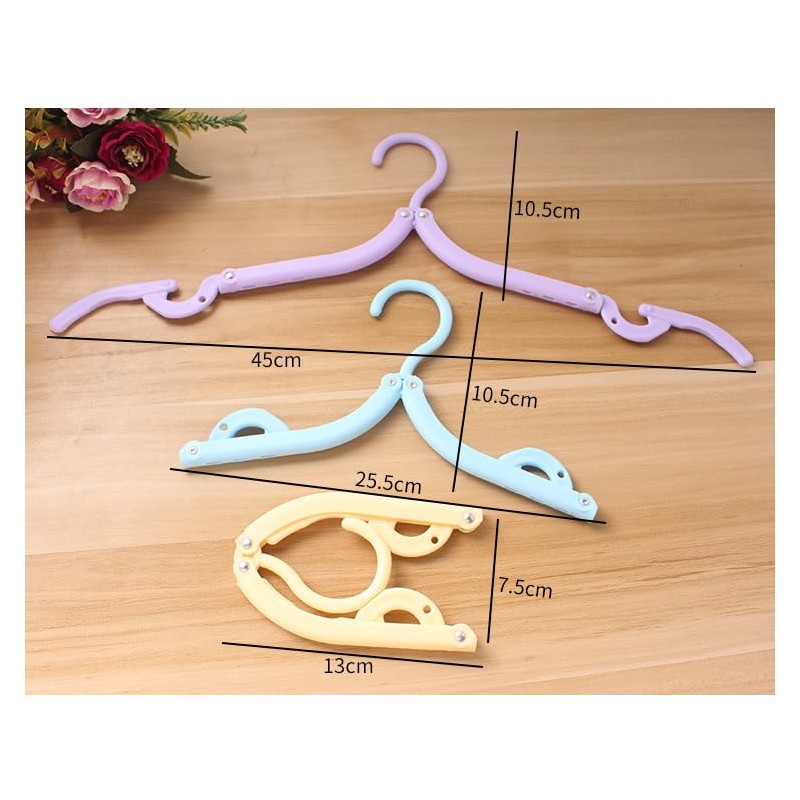 DSUSHU,Portable Travel Folding Hangers, Set of 10, Magic Non-Slip Plastic