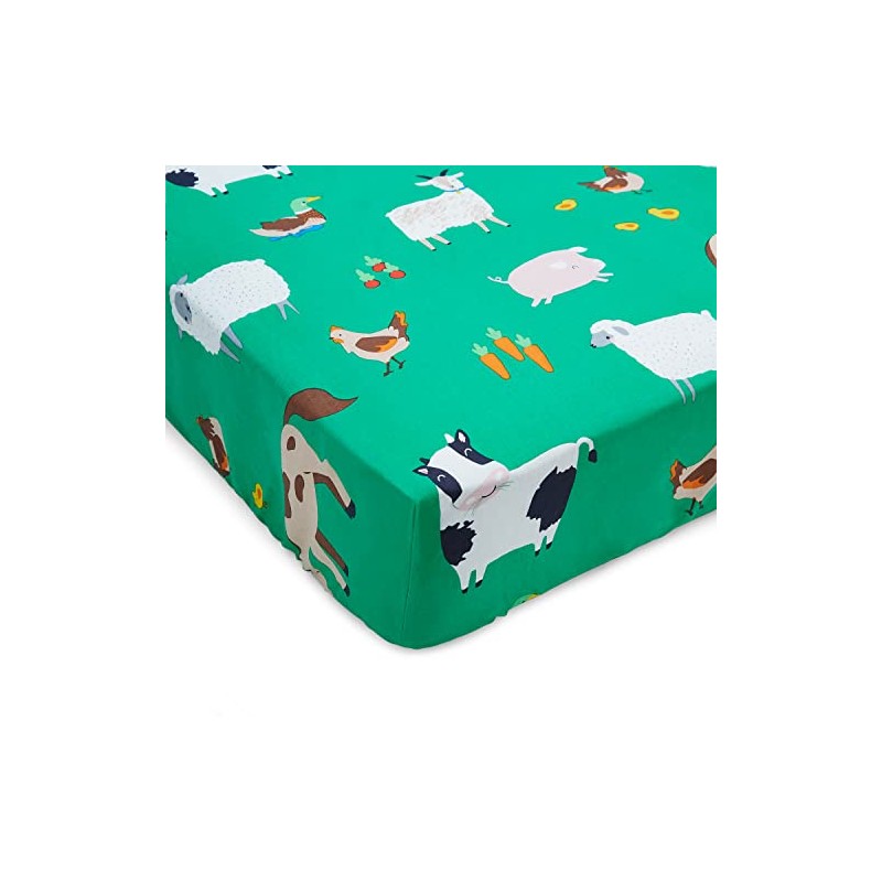 Catherine Lansfield Kids Bedroom Farmyard Animals Junior Polycotton Fitted Sheet