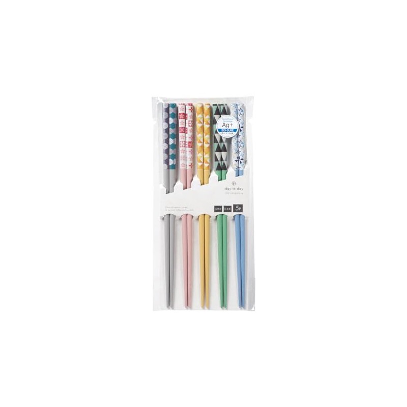 Ishida 67342-6 Silver Ion Antibacterial Patchwork Chopsticks for Guests 5
