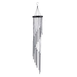 35 Inch Wind Chimes 18 Aluminum Tubes Wind Chimes Decoration 360 Degree Rotating Hanging Wind Chimes for Indoors Outdoors Silver