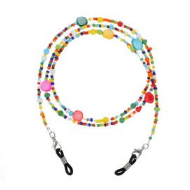 Wanmu Eyeglass Chain, Colorful Bead Women’s Eyeglass Chain, Mask Lanyard, Beaded Eye Glasses Strap Holders Around Neck For Women, Reading glass Necklace Lanyard (Rainbow Beads)