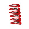 6 x 5cm Plain Red Bendies Sleepies Snap Clips Hair