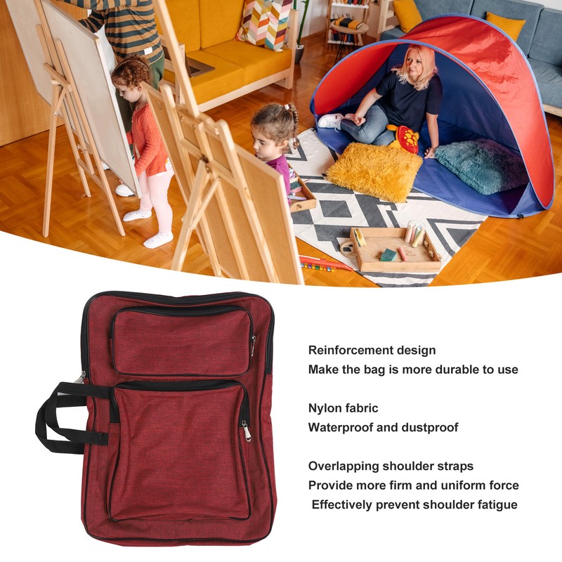 8K Kids Artwork Shoulder Bag Smoothing Zipper Waterproof Nylon Sketching