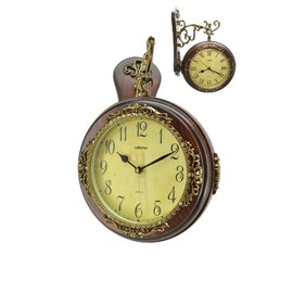 ThreeStar Fabulous Antique Incredible 2 Side Wall Clock Double Face Hanging Clock