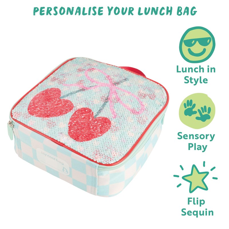 Polar Gear Cherries Sequin Reveal Insulated Lunch Bag - Reversible