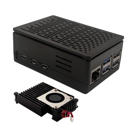 WEIYIXING Raspberry Pi 5 Case, Black ABS Case with Active Cooler Heatsink for Raspberry Pi 5(5B610)