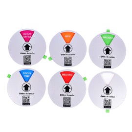 Office Leanja Office Sign for Status and Message, Out of Office Sign, Work from Home Sign, Meeting Sign, Available Sign, Focus Time Sign (5 Inch/Silver)