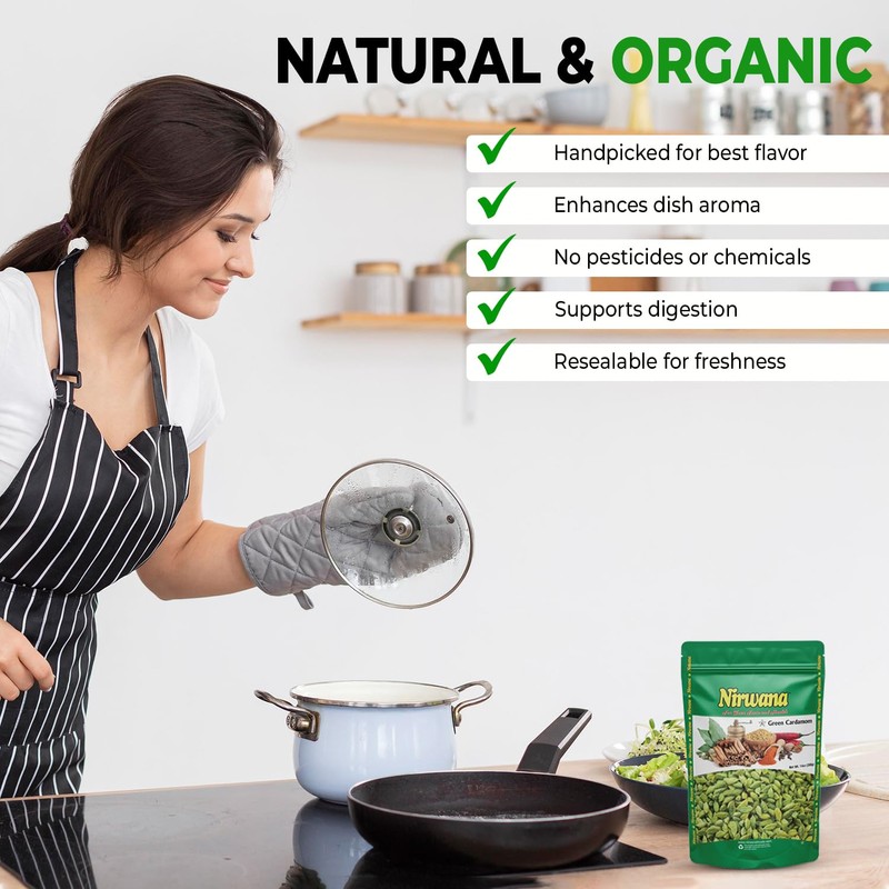 Premium Green Cardamom Pods - 14oz (396g) - Aromatic Whole