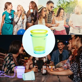 inheming inheming 8 Pieces Christmas Shot Glass on Beaded Necklace, Plastic Colorful Clear Shot Cup Necklace, Bachelorette Party Team Groom and Bride Supplies for Birthday Wedding Festival Parade Favor