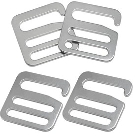 4PCS G Shape Buckle Stainless Steel For Backpacks Shoulder Bags Handbags Belt Fasteners Luggage Climbing Buckles Outdoor (Silvery, 34 * 35CM)