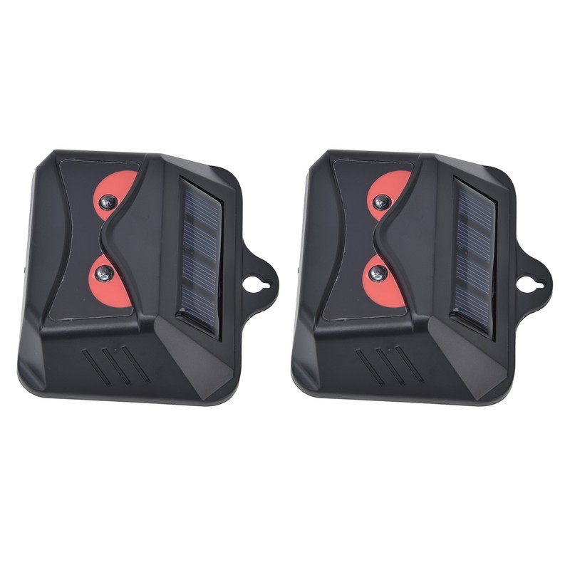 2pcs Animal Repeller Red LED Strobe Lights Waterproof Design Solar