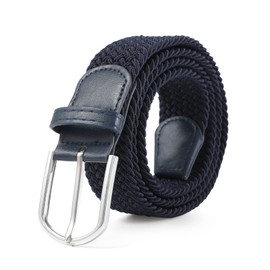AWAYTR Women Elastic Braided Belt - Stretch Utility Golf Sport Belts for Jeans (Navy Blue)