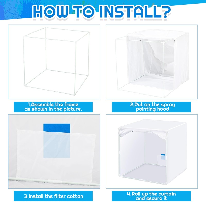Threehoney Spray Paint Booth Kit Portable Airbrush Booth Spray Paint