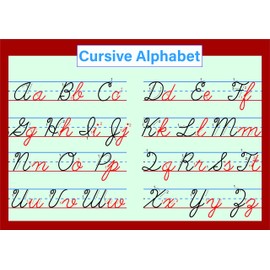Cursive & Manuscript Alphabet Writing Chart Educational Posters Set 2 Pack, Great for Early Learning Charts for Preschool, Daycares & Home School Teachers