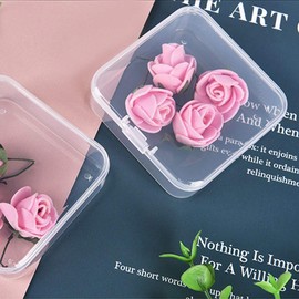 Abgream Plastic Beads Storage Containers - Mini Clear Square Box Empty Case with Lid for Earplugs, Pills, Jewelry, Hardware or Any Other Small Craft Gadgets (30 Pieces 2.1 x 2.1 x 0.8 Inches)