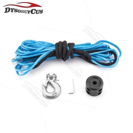DYSO 3/16" x 50' 7000LBS Synthetic Rope Winch Cable Hook Stopper Kit For Polaris RZR - Winch Stopper