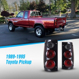 AUTOWIKI Tail Lights For 1989-1995 Toyota Pickup Truck Replace Rear Lamps Black/Smoke Tail Light 1 Pair Rear Lamps