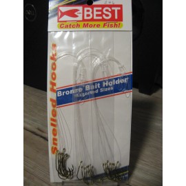 Best 24 Best Snelled Baitholder Fishhooks - 8 Each Size 2, 4, 6 Bronze Fish Hooks