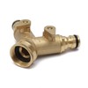 KATSU 2 Way Brass Garden Hose Splitter Y Valve Double