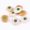 ROCKIMPACT 50 Pieces Four Leaf Clover Good Luck Pocket Rocks,