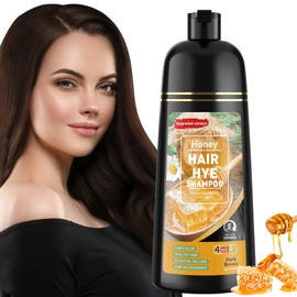Hair Dye Shampoo 3 in 1 for Women & Men 100% Gray Hair Coverage - Herbal Ingredients Natural Plant Hair Color - Hair Dye in Minutes 500ML （Dark Brown）