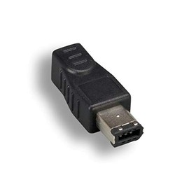 KENTEK 6 Pin Male 4 Pin Female IEEE-1394A IEEE1394 Firewire iLINK DV Adapter Converter Coupler M/F 400 Mbps for PC MAC Black
