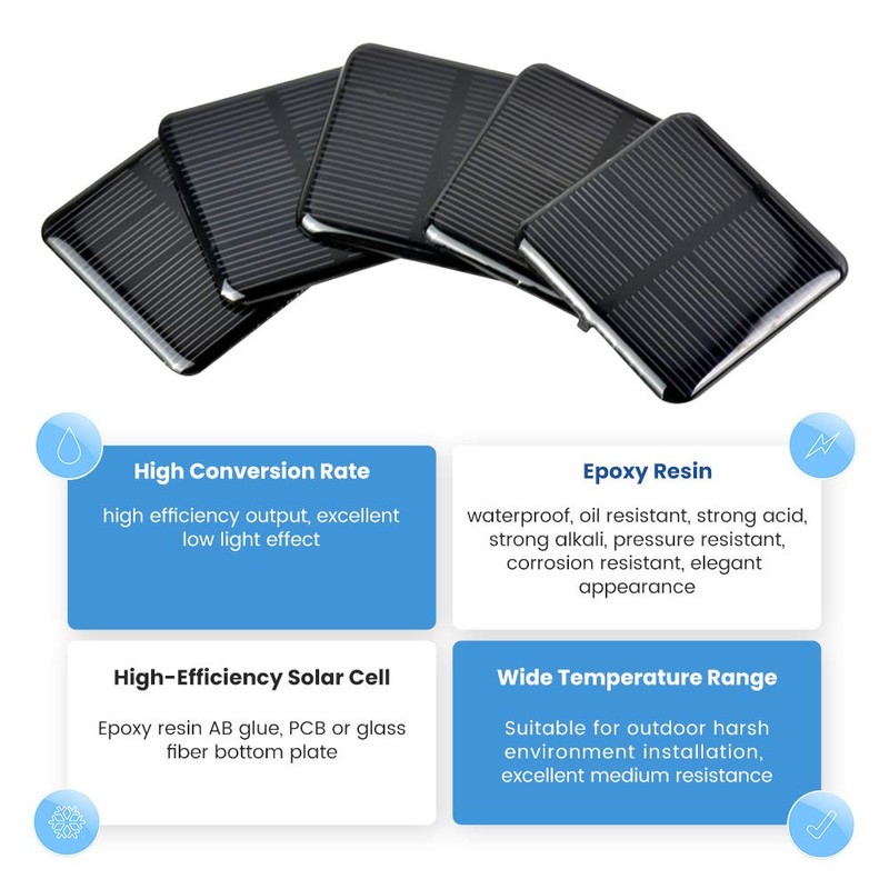 SUNYIMA 10pcs Mini Monocrystalline Solar Cells Solar System Kit 50mm