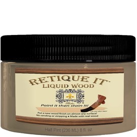 Liquid Wood for Gel Stain or Wood Stain by Retique It - 8oz Light (Perfect Companion to Chalk Furniture Paint, Milk Paint, Cabinet Paint) 8oz Light Wood