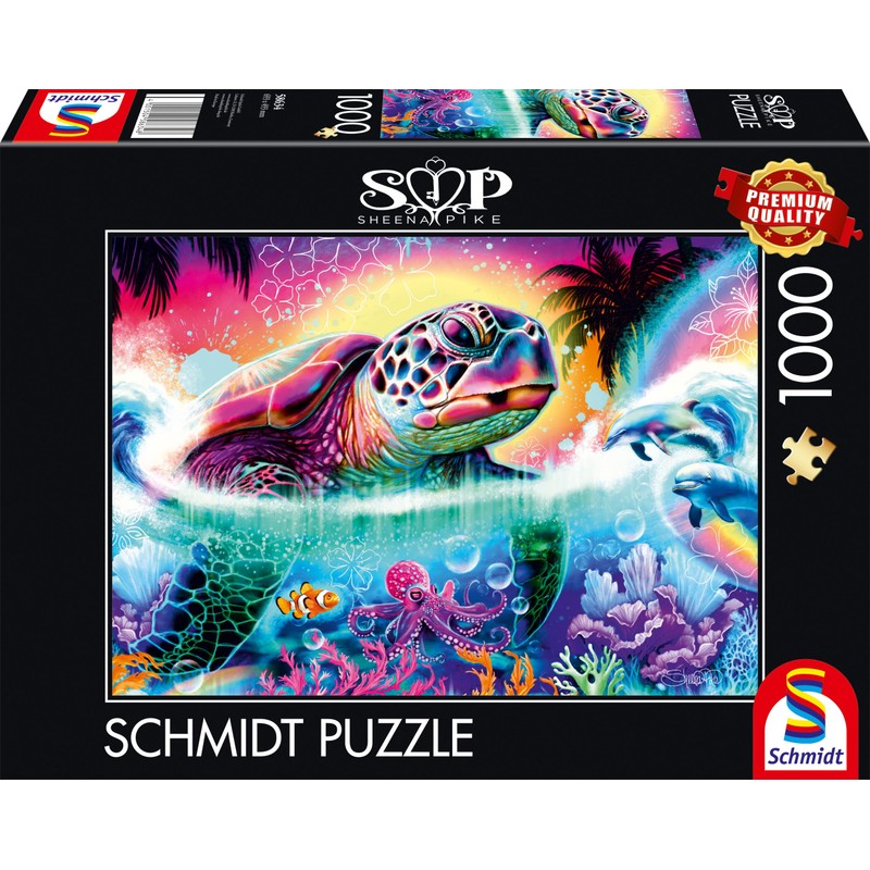Schmidt Spiele 58634 Neon Turtle Sheena Pike Jigsaw Puzzle 1000