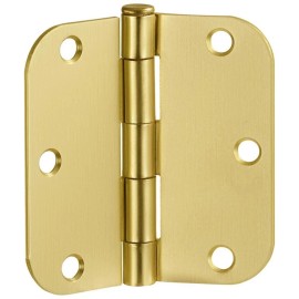 Design House Stainless Steel  Door Hinge-Satin Brass 3.5-in. 5/8-in. Radius 9-Pack