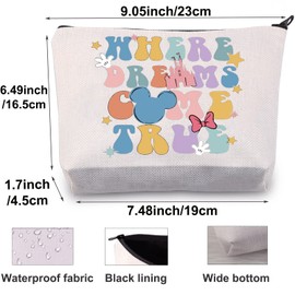 BWWKTOP Magic Kingdom Cosmetic Makeup Bag Magic Kingdom Lover Gifts Where Dreams Come True Zipper Pouch Bag Trip World Gift (Dreams Come True)