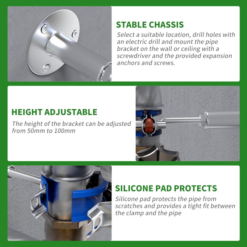 TAISHER 4PCS 304 Stainless Steel Wall Mount Ceiling Mount Adjustable