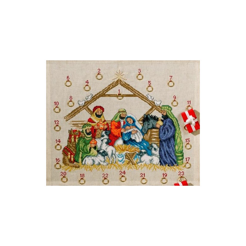 Permin Nativity Advent Calendar Cross Stitch Kit