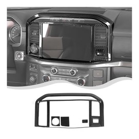 HTHE Central Control Dash Navigation Panel Screen Cover Trim AC Vent Cover Trim Decoration Compatible with F150 2021 2022 2023 2024 2025 Interior Accessories(Carbon Fiber Black,ABS)