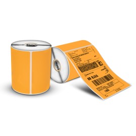Etiqueta Termica Naranja 4x6 Pulgadas (102x152mm) de envió directo, Guias de paqueterias, Rollo C/ 300 etiquetas para impresoras de escritorio Ribetec, Zebra, TSC, Honeywell, etc