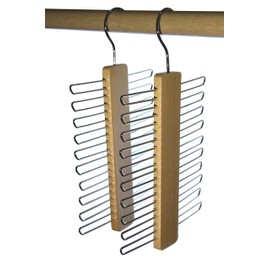 Hagspiel, Set of 2 Tie Holders Made of Beech Wood, Natural Varnish, for 20 Ties (Tie Holder Wood 20 Ties)