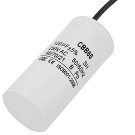 Vikye CBB60 Condensador de Funcionamiento 250V CA 120uF 50 / 60Hz con Conductor de Alambre Conductor Redondo para compresor de Aire de Motor, acondicionadores de Aire, compresores y Motores