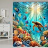 COSEVIER Sea Turtle Shower Curtain for Bathroom Ocean Beach Coastal