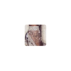 Xerling Rhinestones Tassel Ankle Bracelets Crystal Fringe Anklet Tennis Foot Chain for Women Party Wedding Glitter Jewelry for One Foot (Silver)