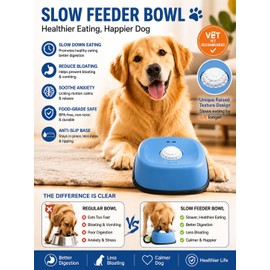 2026 Rolling Ball Dog Lick Bowl, Slow Feeder Dog Bowls with Non-Slip Base, Enrichment Ball-Roll, Interactive Enrichment Toy Dog Bowls for Slows Eating & Prevents Bloat