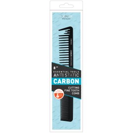 DONNA ANTI STATIC CARBON COMBS 8" CUTTING FINE TOOTH COMB Great for All Hair Type, Hair Styling Comb for Women, Men and Salon
