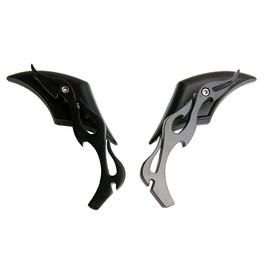 MotorToGo 1Pair Small Black Diamond Motorcycle Mirrors Compatible for 2017 Harley-Davidson Breakout FXSB