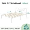 Novilla 14 Inch Full Size Bed Frame with Headboard, White