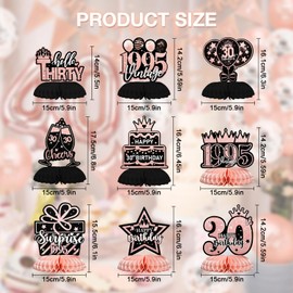 Bliceon 50th Birthday Decorations for Women, Rose Gold Honeycomb Centerpieces, 9-Piece Vintage 1975 Party Supplies for Happy 50th Birthday Celebrations