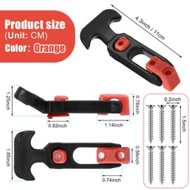 Mudder Flexible Rubber Draw Latch T Handle Hasp Rubber Draw Latches with Screws for Hood Cooler Tool Cabinet Boat Compartment Cargo Box (Orange,2 Pcs)